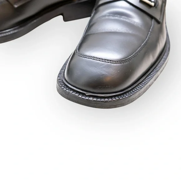 Gucci Loafers Men's Black Leather‎ Horsebit Casual Slip On Shoes Size US 9.5 D - Picture 6 of 8